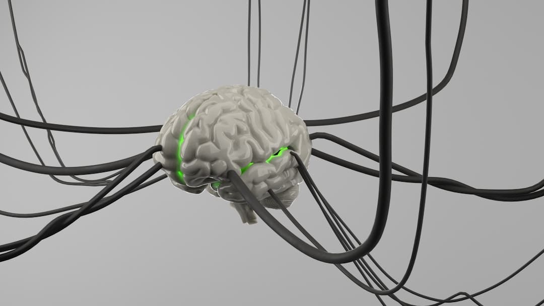 oxytocin brain chemistry — A computer generated image of a brain surrounded by wires